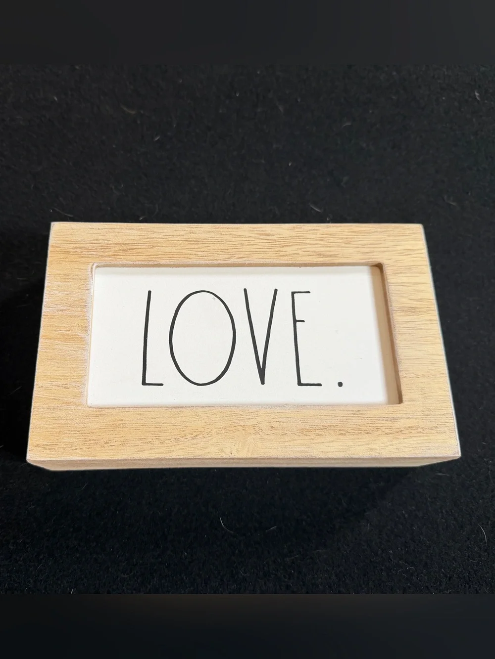 Rae Dunn Natural Wood Frame LOVE Sign - White & Black